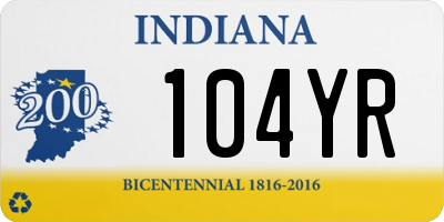 IN license plate 104YR