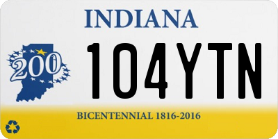 IN license plate 104YTN