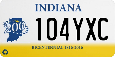 IN license plate 104YXC