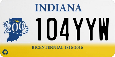 IN license plate 104YYW