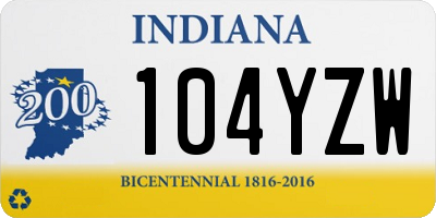 IN license plate 104YZW