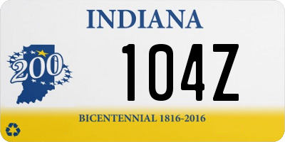 IN license plate 104Z