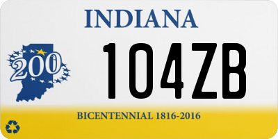 IN license plate 104ZB