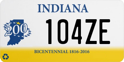 IN license plate 104ZE