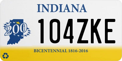 IN license plate 104ZKE