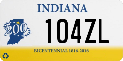 IN license plate 104ZL