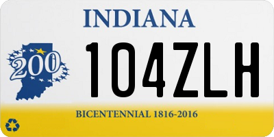 IN license plate 104ZLH