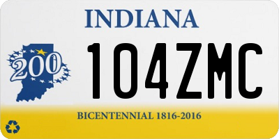 IN license plate 104ZMC