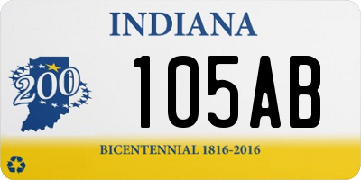 IN license plate 105AB