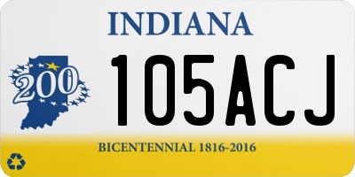 IN license plate 105ACJ
