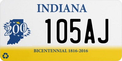 IN license plate 105AJ