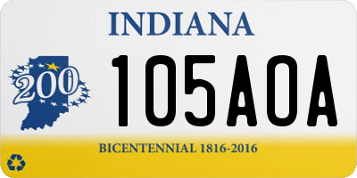 IN license plate 105AOA