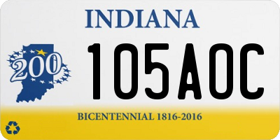 IN license plate 105AOC