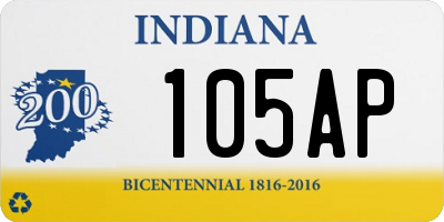 IN license plate 105AP