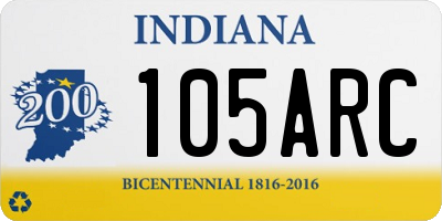 IN license plate 105ARC