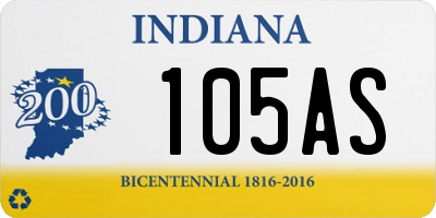 IN license plate 105AS