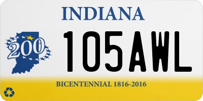 IN license plate 105AWL