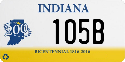 IN license plate 105B