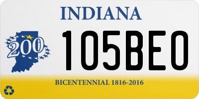 IN license plate 105BEO