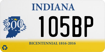 IN license plate 105BP