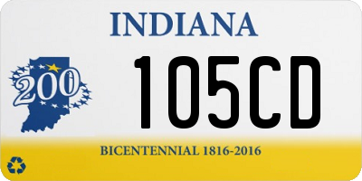 IN license plate 105CD