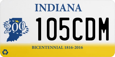 IN license plate 105CDM