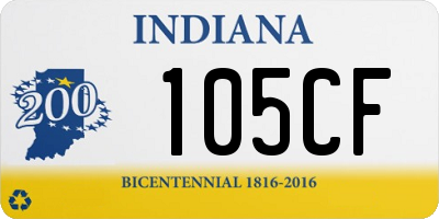 IN license plate 105CF