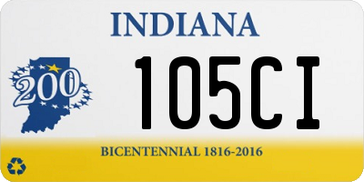 IN license plate 105CI