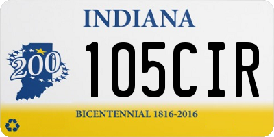 IN license plate 105CIR