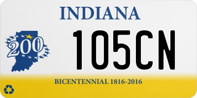 IN license plate 105CN