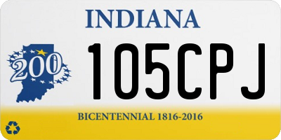 IN license plate 105CPJ