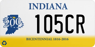 IN license plate 105CR