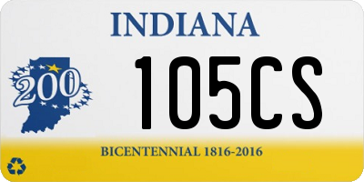 IN license plate 105CS