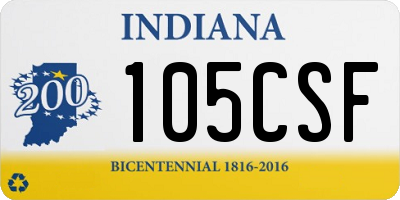 IN license plate 105CSF
