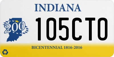 IN license plate 105CTO