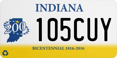 IN license plate 105CUY
