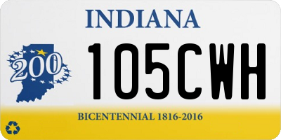 IN license plate 105CWH