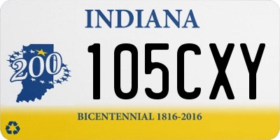 IN license plate 105CXY