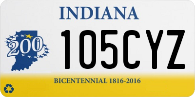 IN license plate 105CYZ