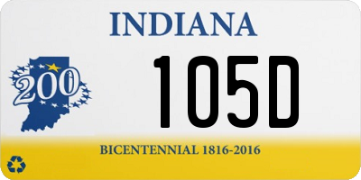 IN license plate 105D