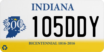 IN license plate 105DDY