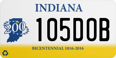 IN license plate 105DOB
