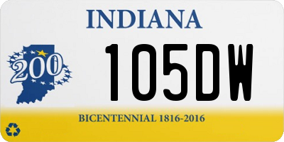 IN license plate 105DW