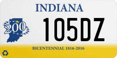 IN license plate 105DZ