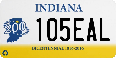 IN license plate 105EAL