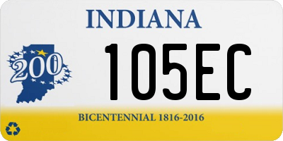 IN license plate 105EC