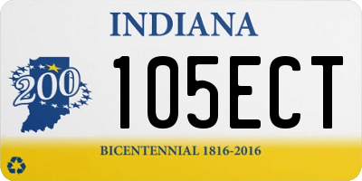 IN license plate 105ECT