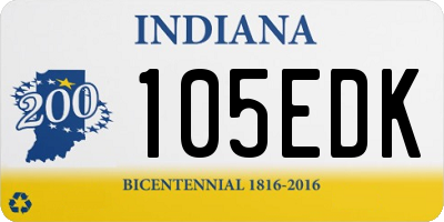 IN license plate 105EDK
