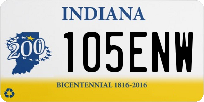IN license plate 105ENW