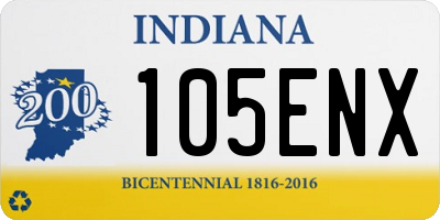 IN license plate 105ENX